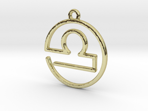 Libra Zodiac Pendant in 18k Gold Plated Brass