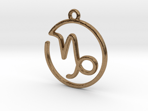 Capricorn Zodiac Pendant in Natural Brass