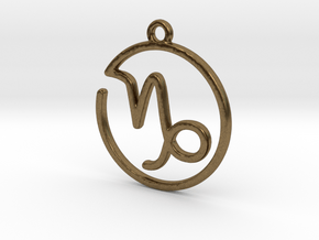 Capricorn Zodiac Pendant in Natural Bronze