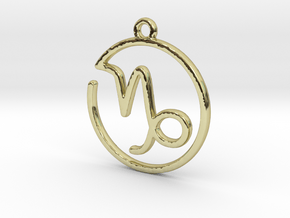 Capricorn Zodiac Pendant in 18k Gold Plated Brass
