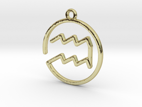 Aquarius Zodiac Pendant in 18k Gold Plated Brass