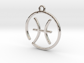 Pisces Zodiac Pendant in Platinum