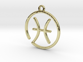 Pisces Zodiac Pendant in 18k Gold Plated Brass