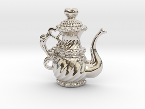 TeaPot 09 00 2016 in Rhodium Plated Brass