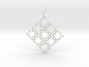 Pendant Square No.4 in White Natural Versatile Plastic