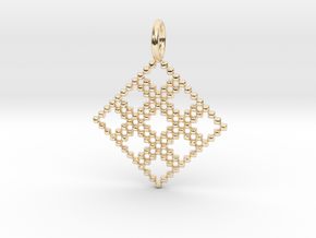 Pendant Square No.4 in 14k Gold Plated Brass