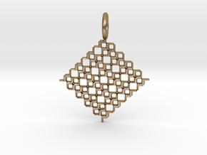 Square Pendant No.5 in Polished Gold Steel