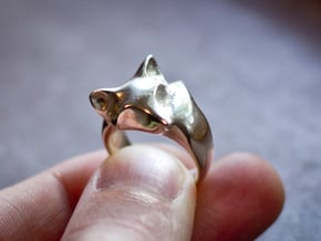 Fox Ring in Polished Nickel Steel: 7 / 54