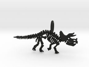 Triceratops Skeleton Pendant in Black Natural Versatile Plastic
