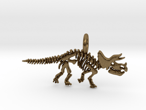 Triceratops Skeleton Pendant in Natural Bronze