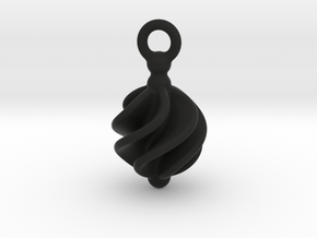 Earring Twisted in Black Natural Versatile Plastic