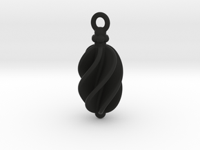 Earring Long Twisted in Black Natural Versatile Plastic