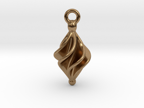 Rhomboidal Earring Twisted in Natural Brass