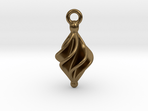 Rhomboidal Earring Twisted in Natural Bronze