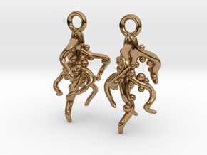 Nodulated Root Earrings - Science Jewelry in Polished Brass