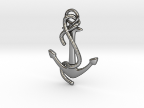 Anchor pendant in Polished Silver: Small