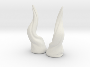 Upward Vine Horns: Small in White Natural Versatile Plastic