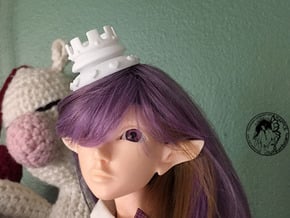 Wonderland Mini Chess Crown For BJD Dolls in White Natural Versatile Plastic