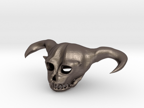 Demon Skull in Polished Bronzed Silver Steel