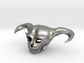 Demon Skull in Natural Silver