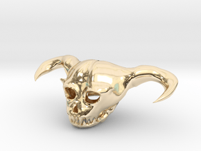 Demon Skull in 14k Gold Plated Brass
