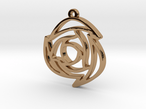 Rose Pendant B in Polished Brass