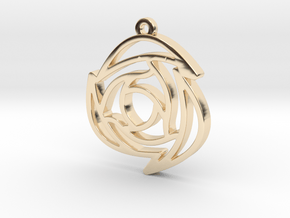 Rose Pendant B in 14k Gold Plated Brass