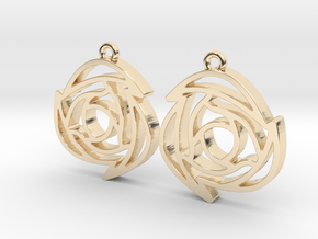 Rose B Earrings in 14K Yellow Gold