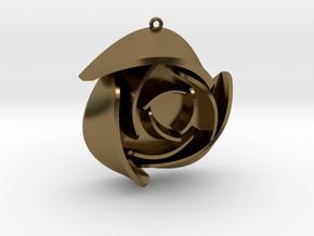 Rose Pendant A in Polished Bronze