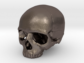 Skull    30mm width in Polished Bronzed Silver Steel