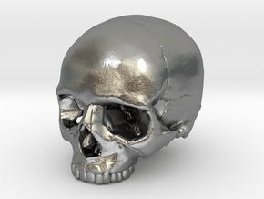Skull    30mm width in Natural Silver
