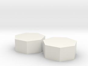 Two small heptagons in White Natural Versatile Plastic