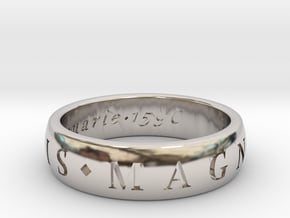 Size 10 Sir Francis Drake, Sic Parvis Magna Ring  in Platinum