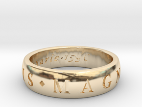 Size 10 Sir Francis Drake, Sic Parvis Magna Ring  in 14k Gold Plated Brass