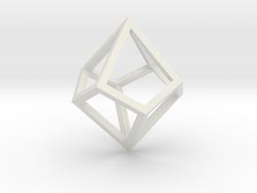 Square Trapezohedron Frame in White Natural Versatile Plastic