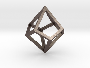 Square Trapezohedron Frame in Polished Bronzed Silver Steel