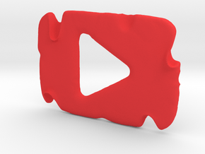 Destroyed YouTube Play Button in Red Processed Versatile Plastic