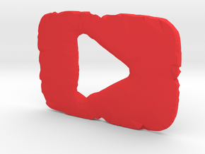Shattered YouTube Play Button in Red Processed Versatile Plastic