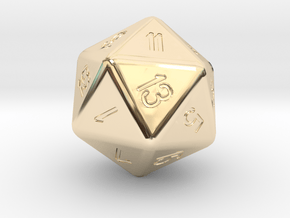 Jumbo 20 Sided Die in 14K Yellow Gold