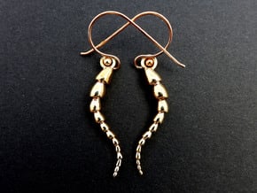 Leptohalysis Benthic Foraminiferan Earrings in Polished Bronze