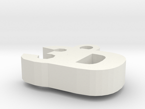 3D Key Fob in White Natural Versatile Plastic