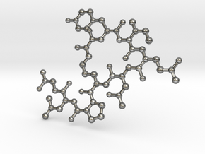 Oxytocin (2D model) in Polished Silver