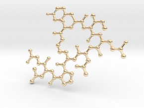 Oxytocin (2D model) in 14k Gold Plated Brass