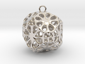 Christmas Bauble No.3 in Rhodium Plated Brass