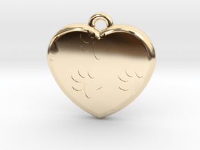 Pawprints On My Heart Pendant in 14k Gold Plated Brass