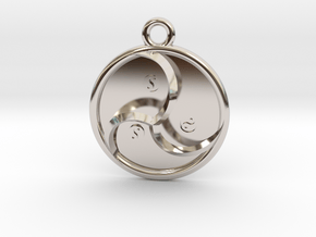 Trinfinity Pendant 1" in Rhodium Plated Brass
