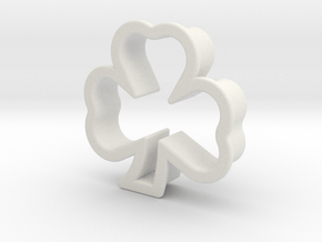 Clover Cookie Cutter in White Natural Versatile Plastic