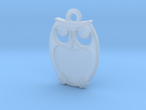 small owl pendant in Smooth Fine Detail Plastic