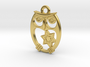 Starry Owl in Polished Brass