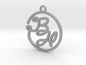 B & H Script Monogram Pendant in Aluminum